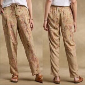 Sundance Ashanti Pants Boho Floral Pattern Elastic/Drawstring Waist Size 10.